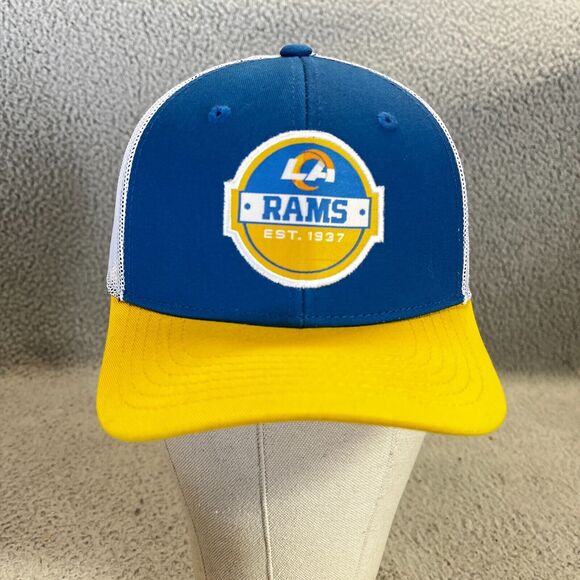Los Angeles Rams Hat Cap Kid Snap Back Blue Yellow Trucker Mesh Patch Adjustable - Picture 1 of 5
